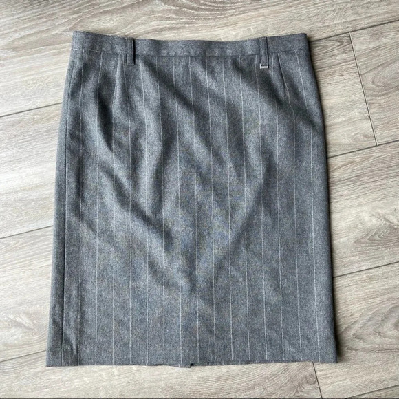 Hauber Wool  Blend Made in Germany Striped Pencil Career Skirt - Picture 1 of 7